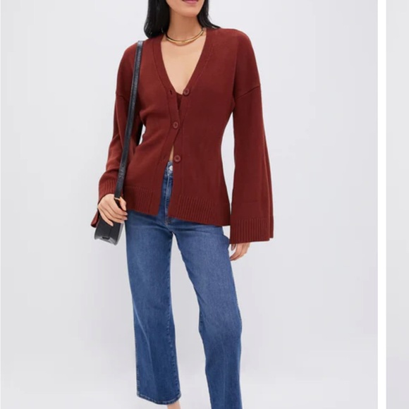 WeWoreWhat Rust Cardigan Sweater - Picture 2 of 6